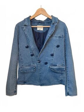 Classic Denim Blazer Jacket by STOOSH, Size Medium